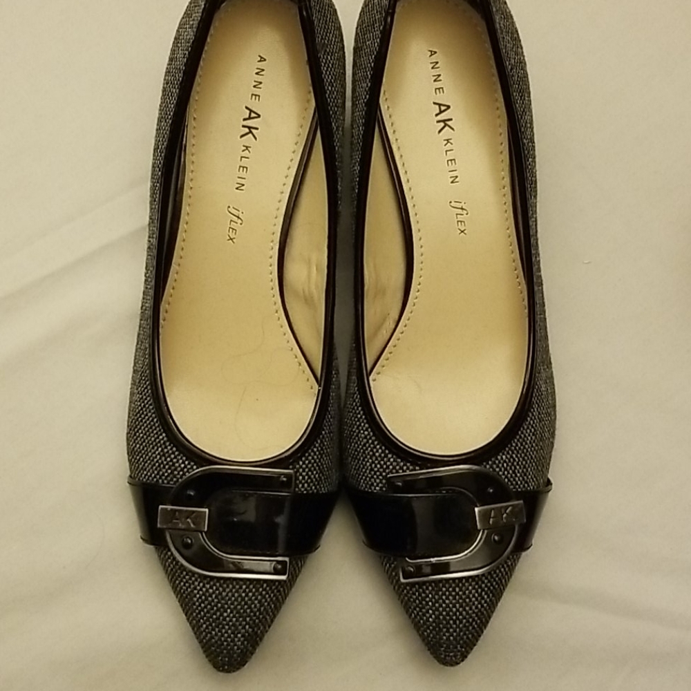 Black and silver tweed shoes